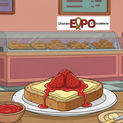 Tostada mantequilla y mermelada