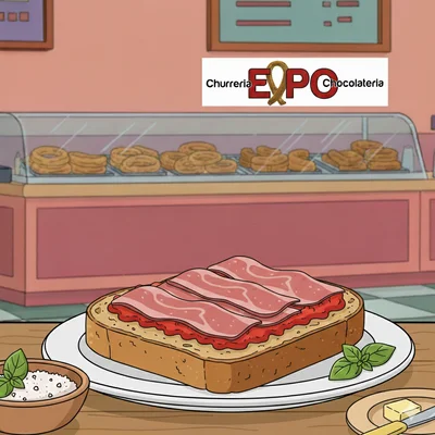 Tostada tomate y jamón